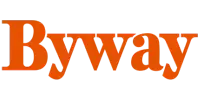 Byway Logo in Orange featuring the word "byway"