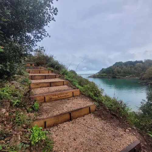 Macs Adventure steps in Torbay on the South West Coast Path